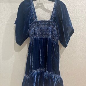Free People Blue Velvet Dress